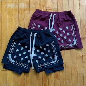 Darc Sport "Endure Forever" Shorts Mens Size M Wolves Forever Print Black 2 Pcs